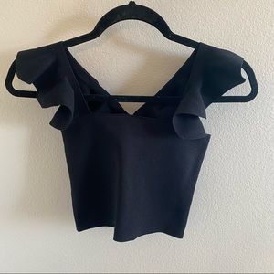 Seek the Label Ruffle Bandage Top